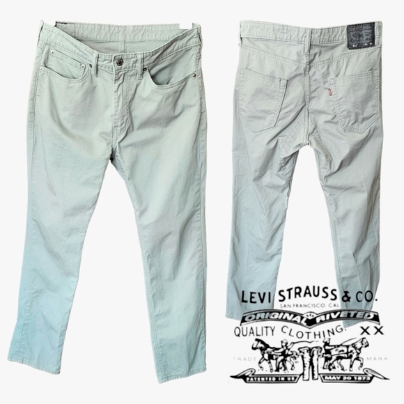 LEVI'S 511 Green Straight Leg Denim Pants Size 34W 30L - Picture 1 of 16